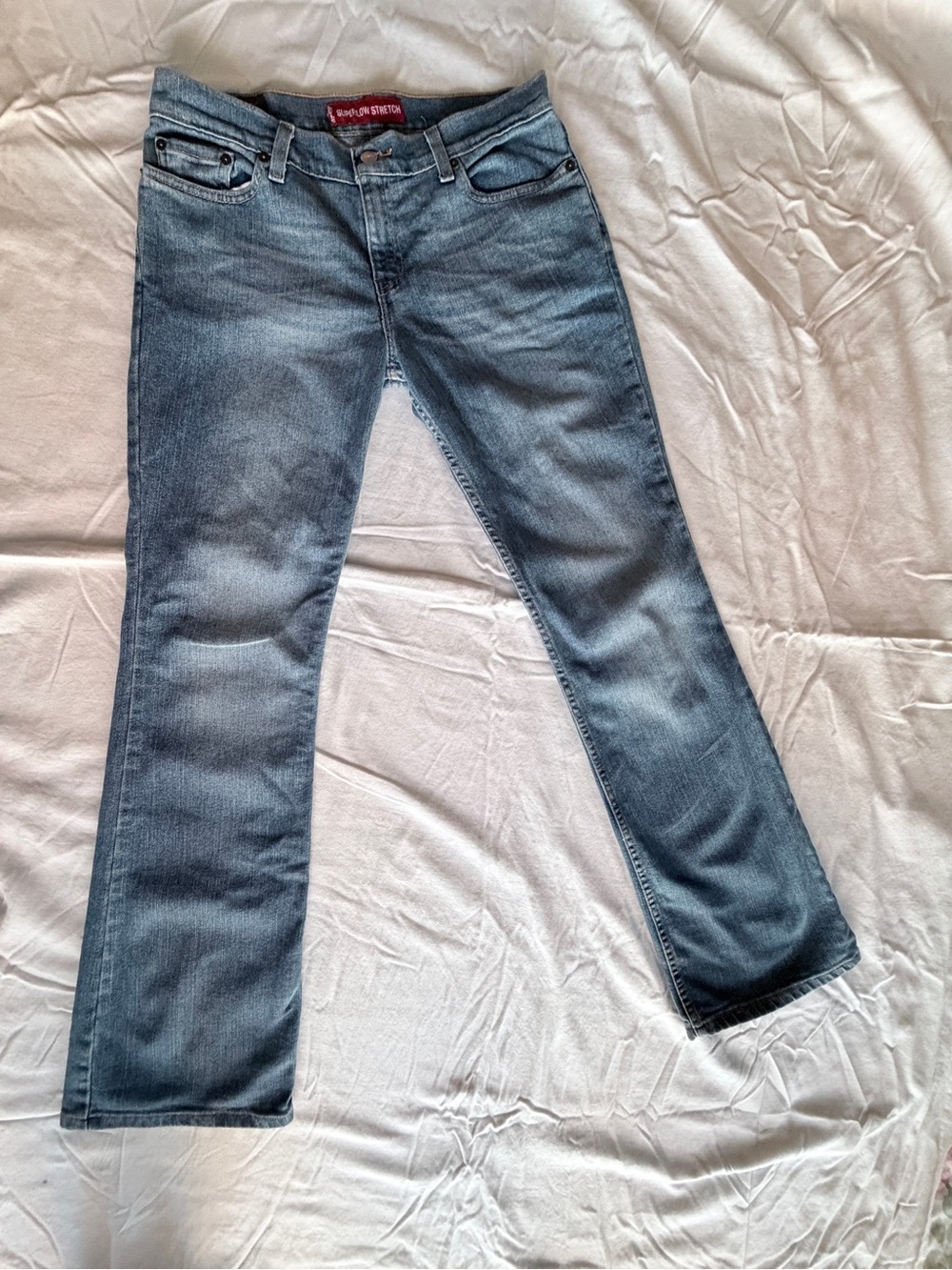 Vintage Levi's 518 Super Low stretch Light Blue Bootcut Jeans size 7 Junior